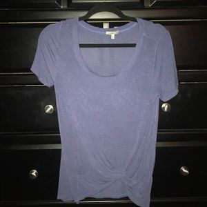 Purple U neck loose fitting shirt